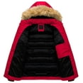 thumbnail image 3 of Chrisuno Puffer Jacket Men Parka Men's Winter Coats Water Repellent Windproof Thicken Parkas Hooded Padded Red S, 3 of 5