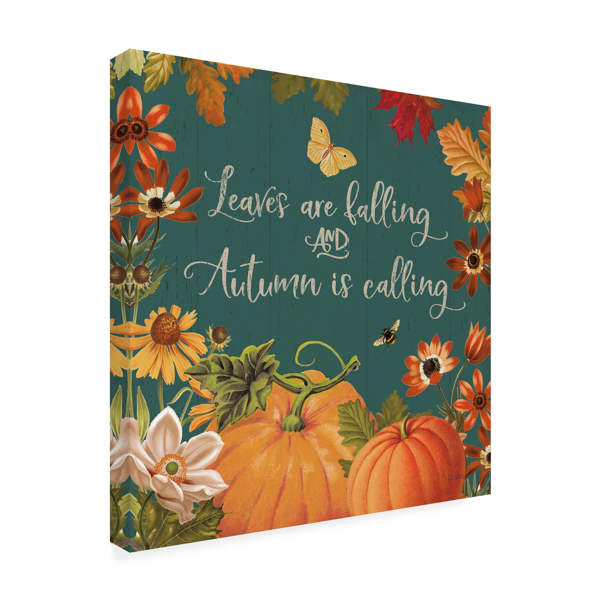 Trademark Fine Art 'Fall Garden III Teal' Canvas Art by Katie Pertiet