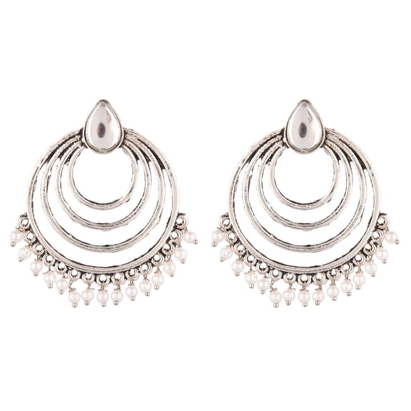 Efulgenz Indian Jewelry Oxidized Boho Tribal Hoop Style Dangle Statement Earrings for Women , Perfect Valentines Day Gifts for Her