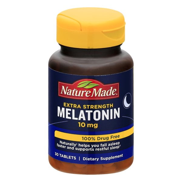 Nature Made Extra Strength Melatonin 10 mg Tablets, Sleep Aid Supplement 30 Count