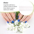 thumbnail image 3 of Justharion Coffin Nail Set Glossy Classic French Style Scratch Resistant Artificial Press-on Fingernails Manicure Stickers Type 1 1Set, 3 of 6