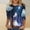Blue plus size halloween top a1, variant on Women Plus Size Halloween Round Neck 3/4 Sleeve Graphic Gothic Tops Casual Pullover Blouses Spooky Outfits for Party Night Costume, Blue L