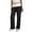 #03Black, variant on Women's Fold Over Lounge Pants Low Rise Wide Leg Yoga Sweatpants Stretchy Bell Bottoms Leggings Roll Over Pants Brown M