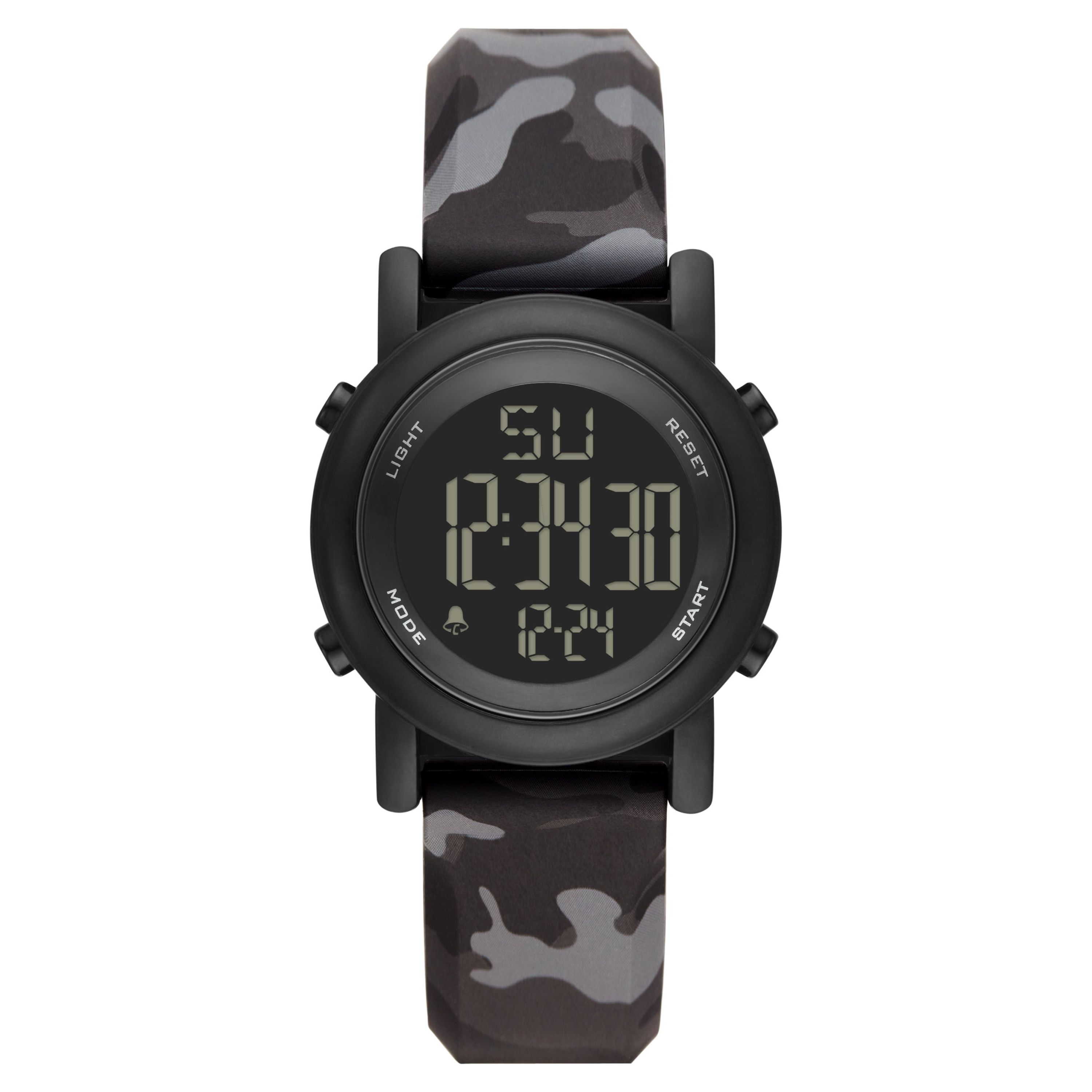 George Men's Digital Watch: Gunmetal Case, Negative Display, Black Grey Camo Strap (FMDOGE030)