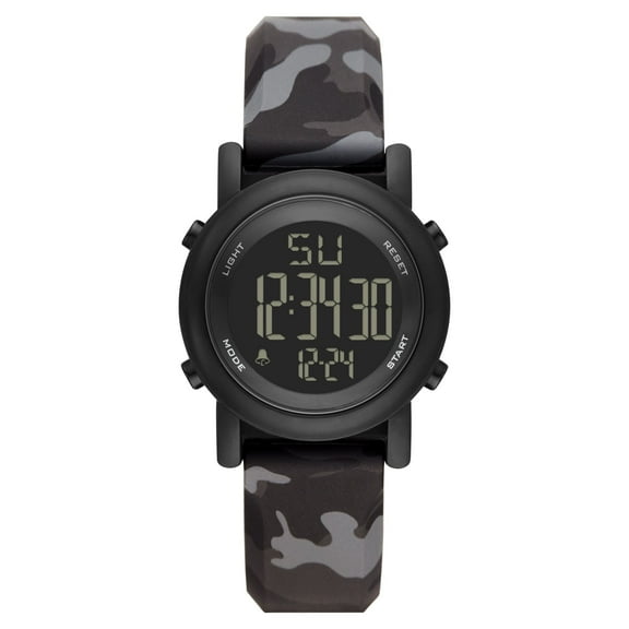 George Men's Digital Watch: Gunmetal Case, Negative Display, Black Grey Camo Strap (FMDOGE030)