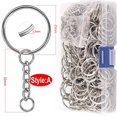 thumbnail image 1 of 50/100 Uds llavero de Metal en blanco anillos divididos DIY llavero llaves anillo cierre de langosta colgante de llave cadenas hebillas de acero inoxi, 1 of 5
