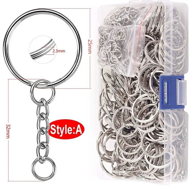 50/100 Uds llavero de Metal en blanco anillos divididos DIY llavero llaves anillo cierre de langosta colgante de llave cadenas hebillas de acero inoxi