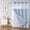 Frostblue, variant on MintGreen No Hook Waffle Weave Shower Curtain with snap-in Liner Replacement, 230GSM Waterproof Fabric Hotel Shower Curtain Set for Bathroom, Through Mesh Top Window,71Wx74H
