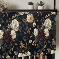 thumbnail image 5 of Vintage Black Floral Kitchen Valances for Windows, Spring Seasonal Botanical Blooms Bathroom Window Valances 54x18 Inch Rod Pocket Window Treatments Valance Curtains for Living Room Bedroom Decor, 5 of 9