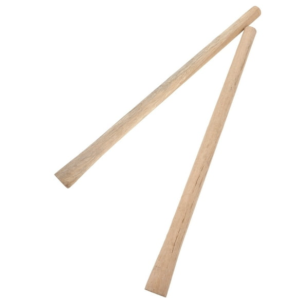 OULII Khaki Wooden Broom Handle for Outdoor Use Ergonomic Design Comfortable Grip Wood Replacement Handle 2Pcs