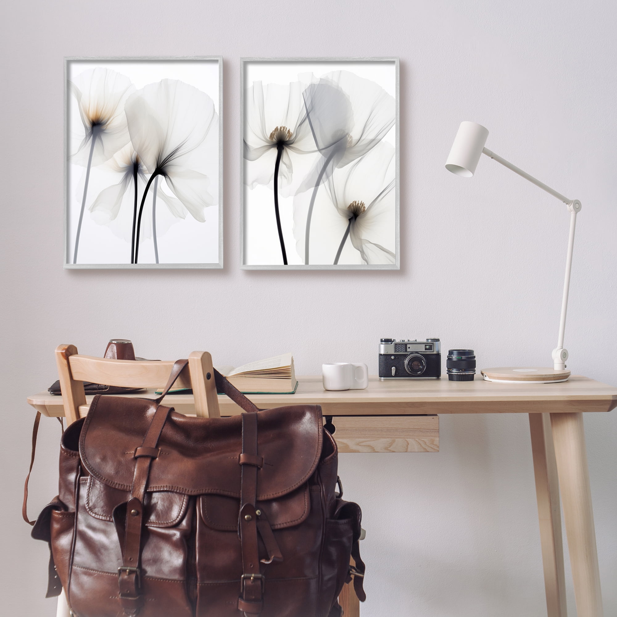 Stupell Industries White Flower Photography Botanical & Floral Photography Gray Framed Art Print Wall Art, 16 x 20
