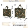 thumbnail image 2 of FORMRS Womens Corduroy Tote Bag Crossbody Shoulder Purse Handbag with Detachable Strap, Brown Floral Rabbits Pattern, 2 of 7