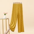 thumbnail image 6 of Kaemgyyd Women's Comfy Pajamas Stretch Pj Bottoms Pants Elastic High Waisted Polka Dots Pants Wide Leg Lounge Trousers（Yellow,X-Large）, 6 of 7