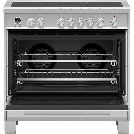 Fisher & Paykel - 4.9 Cu. Ft. Self-Cleaning Freestanding Electric Induction Range - Brushed stainless steel/black glass