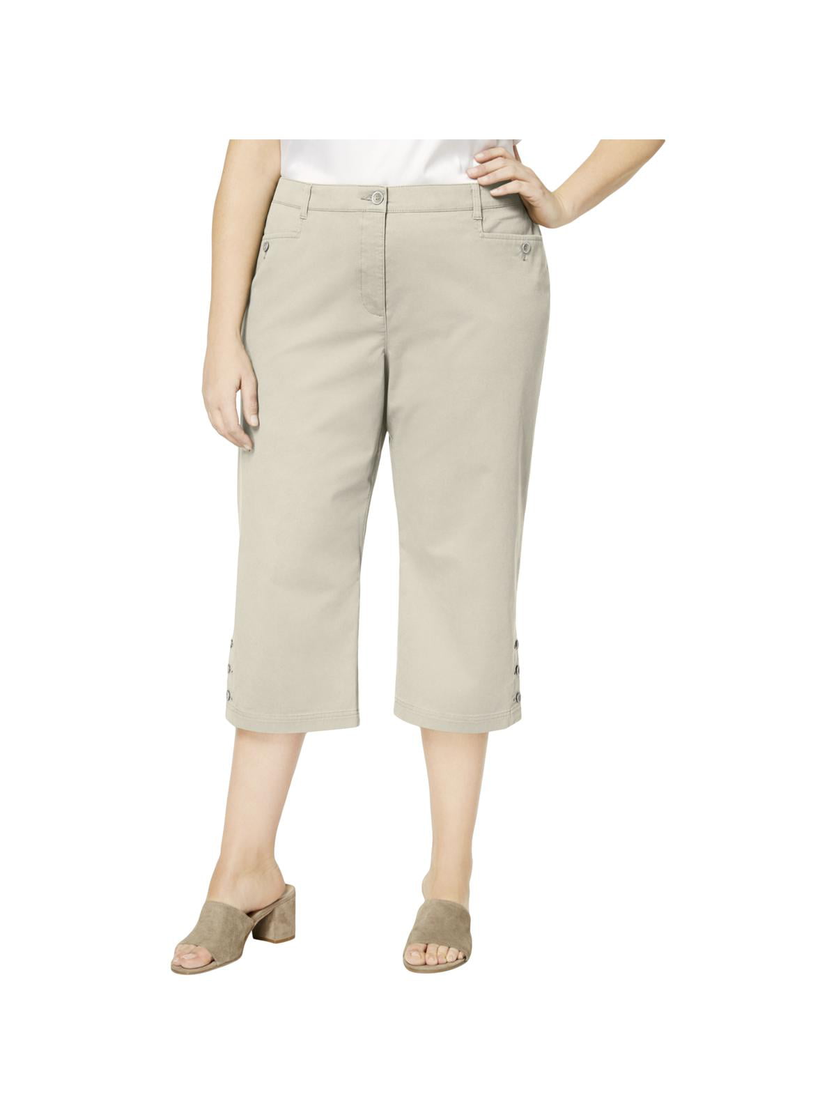 Karen Scott Womens Plus Comfort Waist Mid Rise Capri Pants - Walmart.com