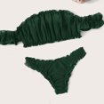 thumbnail image 6 of Levmjia Womens Ruffled Lace Lingerie Set Off Shoulder Bandeau Bra Bikini Brief Soft Stretch Breathable Lace Casual Romantic Date Night Solid Color, 6 of 9