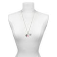thumbnail image 3 of Delight Jewelry Two-tone Large Daisy Flower - Light Pink Heart Nurse Strong Zoe Necklace, 3 of 4