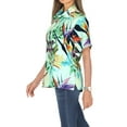 thumbnail image 4 of LA LEELA Women's Casual Beach Hawaiian Short Sleeve Blouse Shirt Summer Button Up Dress Tops Tee Shirts Blouses for Women S Allover Leaves, Multicoloured, 4 of 4
