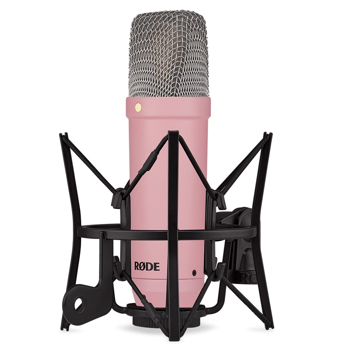 Rode Signature Series NT1 Cardioid Condenser Studio Microphone, Pink, Bundle with H&A Microphone Stand and TAPH100 Studio Monitor Headphones