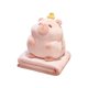 thumbnail image 3 of Carpincho de peluche de juguete, muñeco de carpincho de peluche, almohada de felpa de carpincho encantadora acurrucada Rosa con manta, 3 of 9