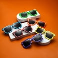 thumbnail image 2 of Montura de gafas de sol de fiesta, mosaico exagerado a cuadros, verde, azul, morado, para fotografía y escenario, 2 of 5