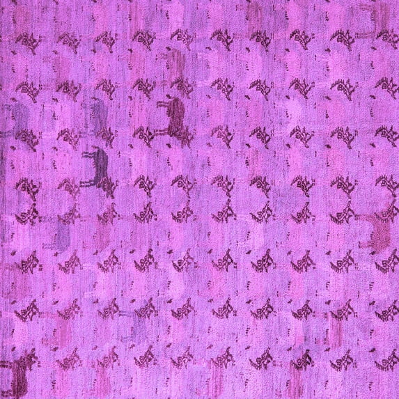 Ahgly Company Indoor Square Abstract Purple Modern Area Rugs, 7' Square