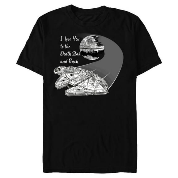 Star Wars Millennium Falcon I Love You Valentine’s Wedding - Short Sleeve Blended T-Shirt for Adults - Customized-Black