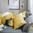 thumbnail image 4 of Graflsoa Ensemble de Housse de Couette Couleur Unie Toucher Doux avec Design Bicolore, Comprend Drap et Taies d'Oreiller, Plusieurs Options de Couleur (Jaune+gris, Rose+gris, Blanc+gris, Violet+gris, Orange Rosé+gris), 4 of 6