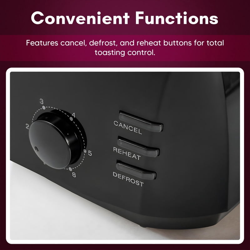 Elite Cuisine ECT2958 4 Slice Long Slot Cool Touch Toaster