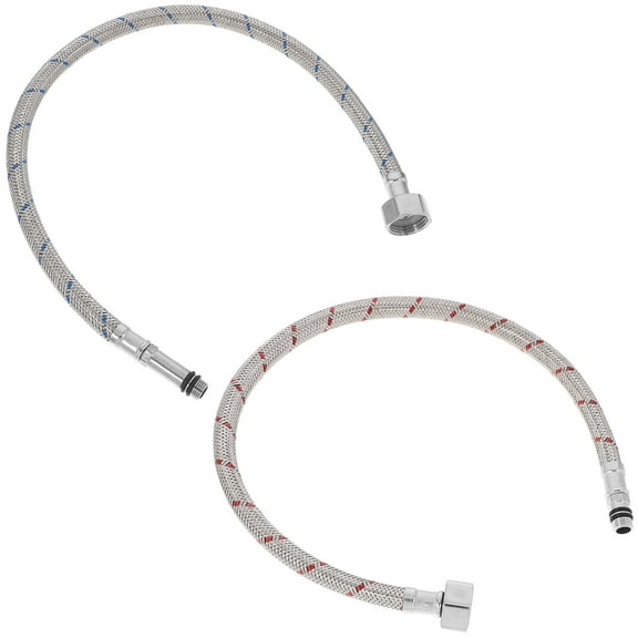 PBPBOX Durable Stainless Steel Braided Hose for Kitchen and Bathroom Faucet Connector with Flexible Rotation and Double Seal Design 2 Pieces
