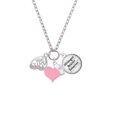 thumbnail image 2 of Delight Jewelry Silvertone Open Pink Crystal Butterfly Wing - Light Pink Heart Nurse Strong Zoe Necklace, 2 of 4