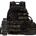 thumbnail image 2 of Bulopur Camo American Flag Print Kids Backpack Set 4 Pcs Camo Waterproof Kids School Bag with Lunch Bag, Pencil Case and Water Bottle Cover for Tactical Fans, 2 of 8