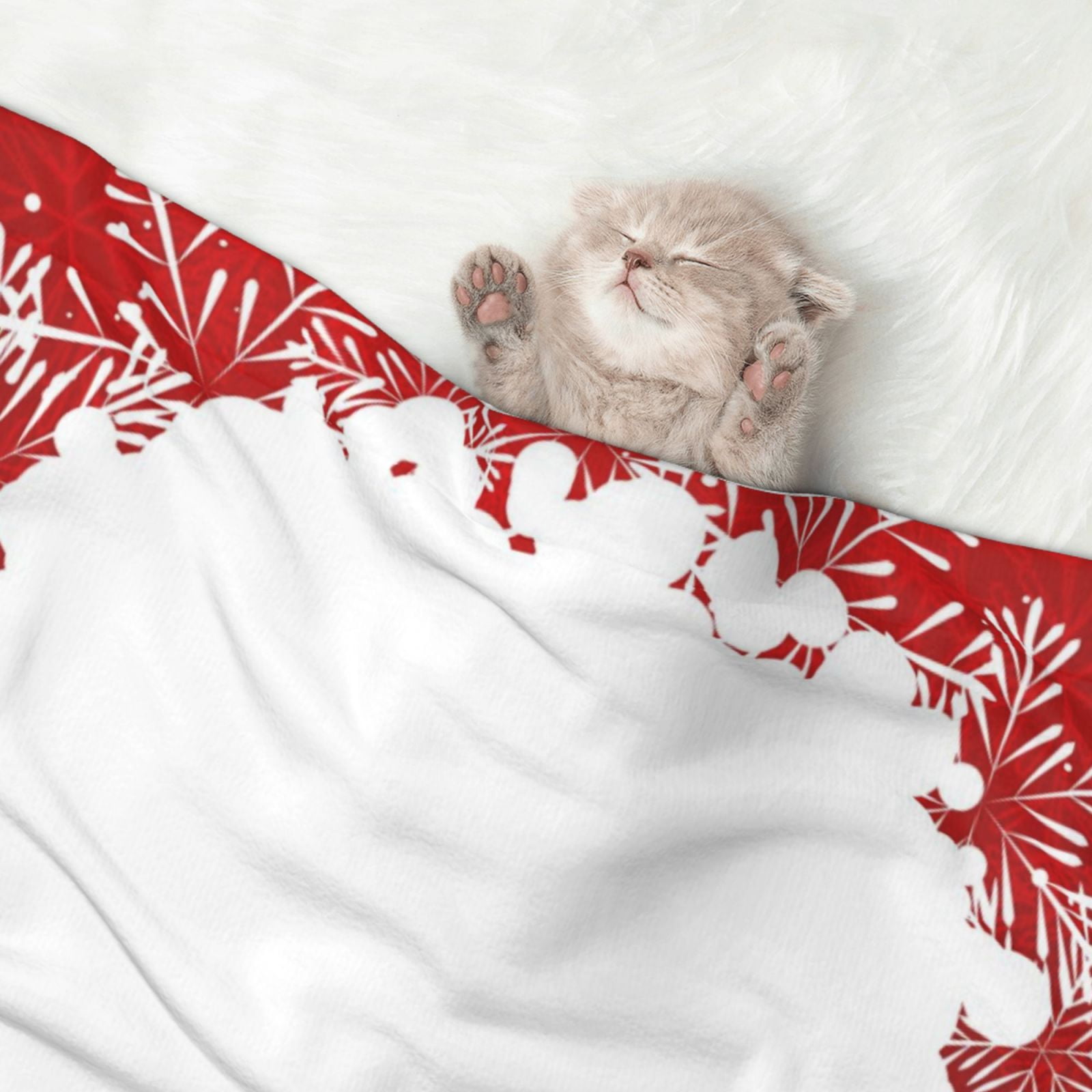 Naloa Winter Christmas Snowflake Dog Blanket, 3 Sizes Cat Blanket for Indoor Cats Large Medium Small Dog Gifts-Medium