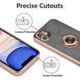 thumbnail image 3 of Electroplated Magnetic Ring Holder Case, 360 Degree with Rotation Metal Finger Ring Holder Magnet Car Holder Soft Silicone Shockproof Cover for iPhone 12 Mini 5.4 inch - Black, 3 of 14