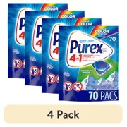 (4 pack) Purex 4-in-1 Laundry Detergent Pacs, Mountain Breeze, 70 Pacs