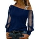 thumbnail image 2 of Top sexy de manga larga con hombros descubiertos para mujer - Diseño con lentejuelas y pedrería - Blusa informal para fiestas de otoño/invierno (S-XXL), 2 of 4