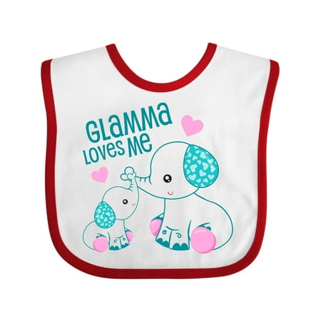 

Inktastic Glamma Loves Me-cute Elephants Gift Baby Boy or Baby Girl Bib