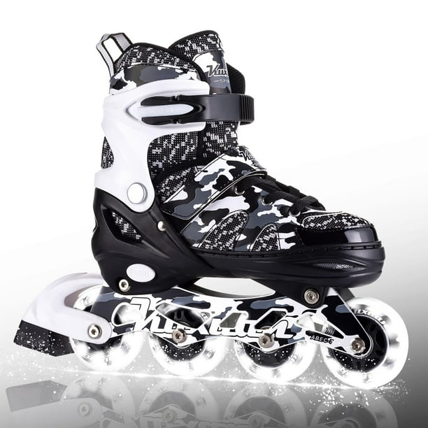 Kuxuan Patines en línea ajustables para niños con ruedas iluminadas Patines iluminados divertidos para niños niñas jóvenes