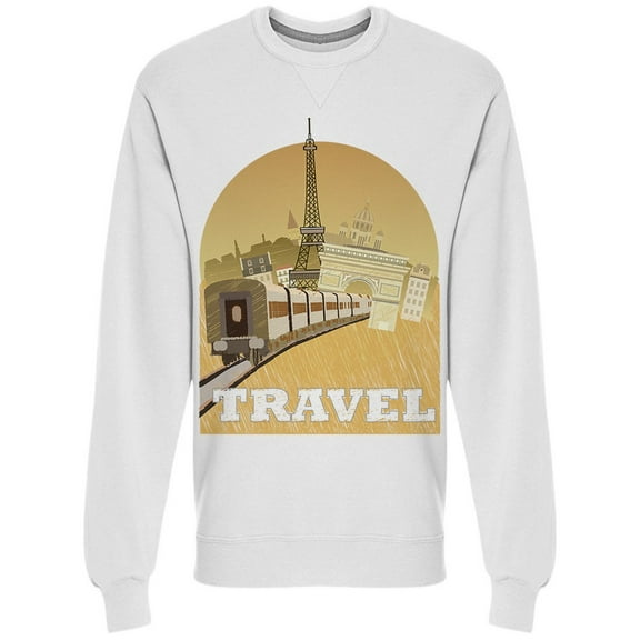 Travel Train Eiffel Sketch Sweatshirt Men -Image by Shutterstock, Male Medium