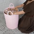 thumbnail image 3 of Cesta de lavandería XUANGUO, cuerda de algodón para guardar ropa, color rosa, 3 of 7