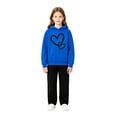 thumbnail image 2 of Coerni Girls Boys Graphic 2 Piece Outfits Heart Print Pullover Hoodie Sweatpants Fleece Sweatsuit Fall Winter Clothing Set Tracksuit, 2 of 6