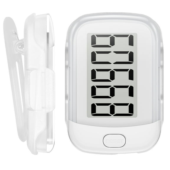 Hootek 3D Pedometer for Walking, Simple Step Counter with Large Digital Display, Step Tracker with Removable Clip Lanyard, Accurately Track Steps for Men Women Kids Adults Seniors, White