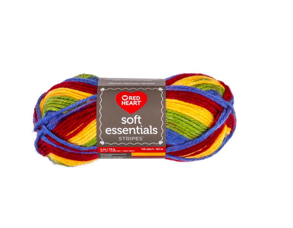 Red Heart Soft Essentials Jeweltone Stripe Knitting & Crochet Yarn