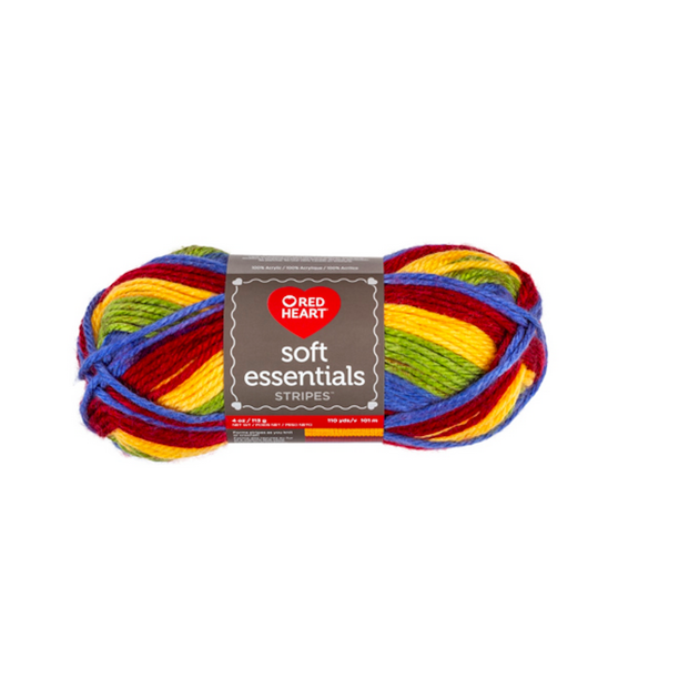 Red Heart Soft Essentials Jeweltone Stripe Knitting & Crochet Yarn