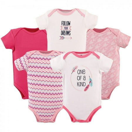 UPC: 0660168508857 | Hudson Baby Infant Girl Cotton Bodysuits 5pk One Of A Kind 3-6 Months