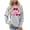 Gray, variant on successthop Crew Neck Sweatshirts Women Valentine Day Bow Print Casual Clothes Long Sleeve Outfits Vacation Tops M