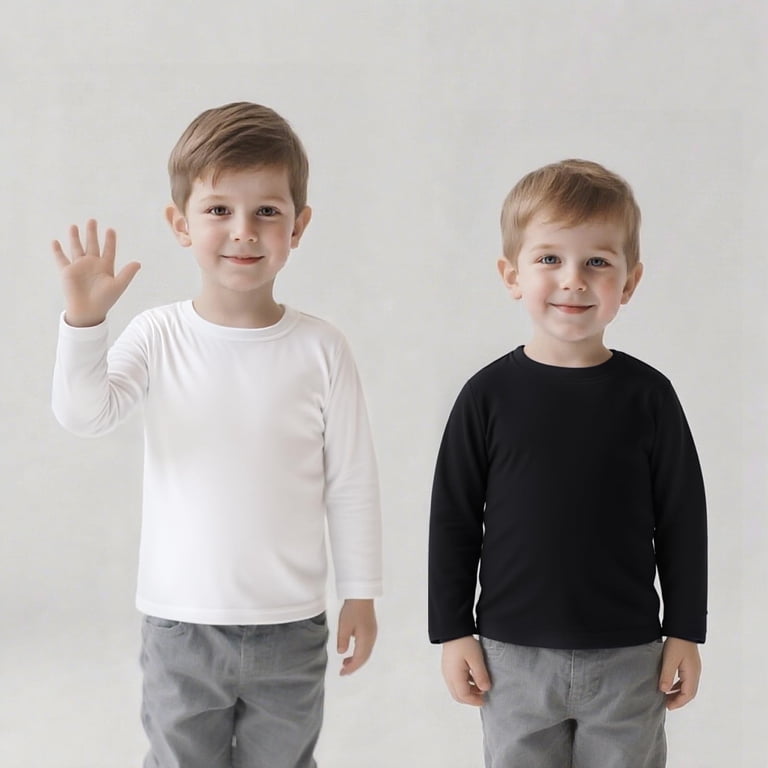Aideaone Toddler Boy Long Sleeve Crewneck Tees 2-Pack photo 3