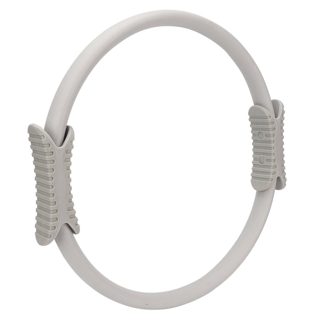 Anillo de Pilates Ejercicio de resistencia física Círculo de Pilates con mango acolchado de espuma para entrenamiento de muslos gris