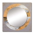 thumbnail image 2 of Designart "Yin and Yang in Gold and White I" Meditation Gold Large Square Mirror - Square Bedroom Mirror Printed Wall Decor - Traditional Square Printed Wall Mirror Art, 2 of 5