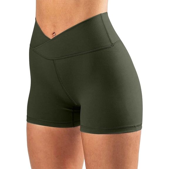 QLEICOM Womens Athletic Shorts, Plus Size Shorts, Pure High Strength Quick Dry Sports Running Fitness Pants Yoga Shorts, Running Shorts, Comfy Beach Shorts, Cycling Shorts Green L